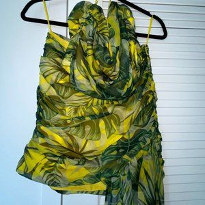 Two piece Top and Mini skirt Tropical print